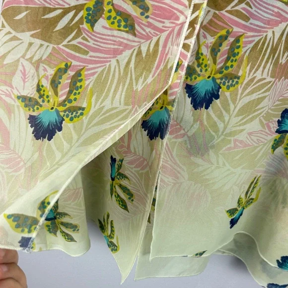 CAbi Tropical Orchid Print Parlor Sleeveless Double Layered Chiffon XL Blouse - Picture 12 of 13